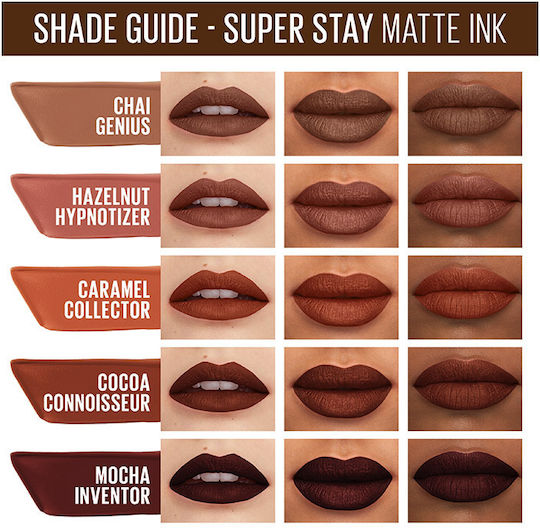 Maybelline Super Stay Matte Ink Liquid Coffee Edition Long Lasting Lichid Ruj Mat 275 Mocha Inventor 5ml