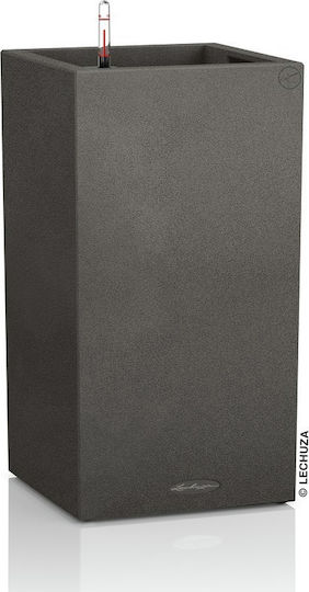 Lechuza Canto Stone High Graphite Black Αυτοποτιζόμενη Γλάστρα Πλαστική Μαύρη 30x30x56εκ.