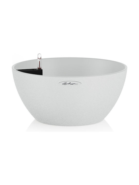 Lechuza Cubeto Stone Self-watering Pot Round Pot Plastic Black 40x40x18.3cm.