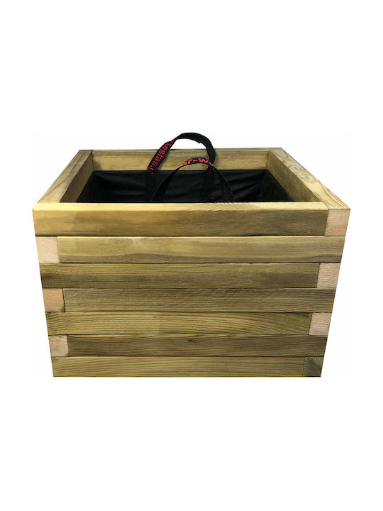 Tesias Γλάστρα Ξύλινη Καφέ 50x50x36εκ.