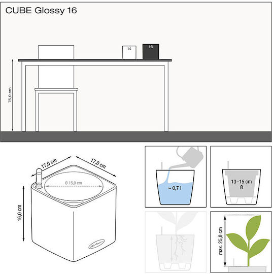 Lechuza Cube Glossy 14 Lechuza Cube Glossy 14