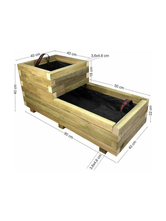 Tesias Ζαρντινιέρα Ξύλινη Μπεζ 40x90x40εκ.