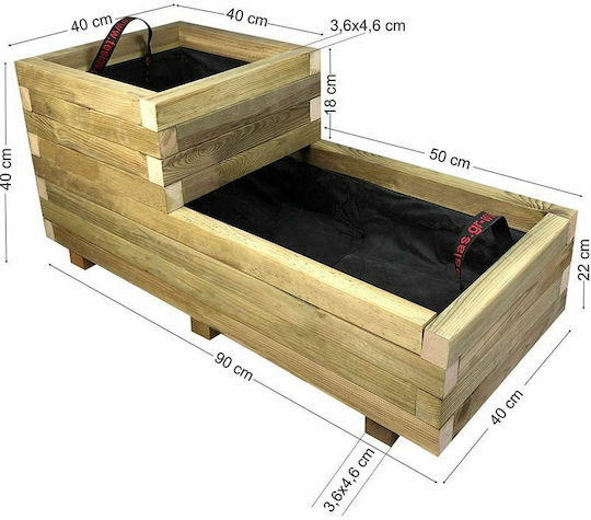 Tesias Ζαρντινιέρα Ξύλινη Μπεζ 40x90x40εκ.