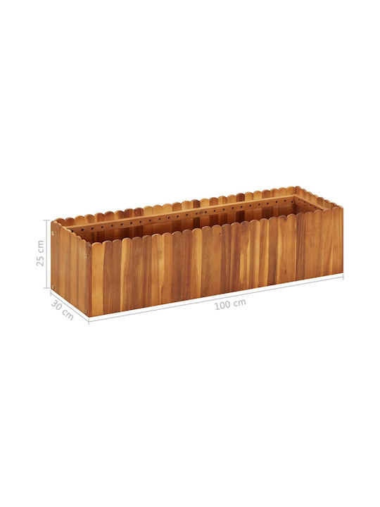 vidaXL Holz Blumenkasten Braun 100x30x25cm