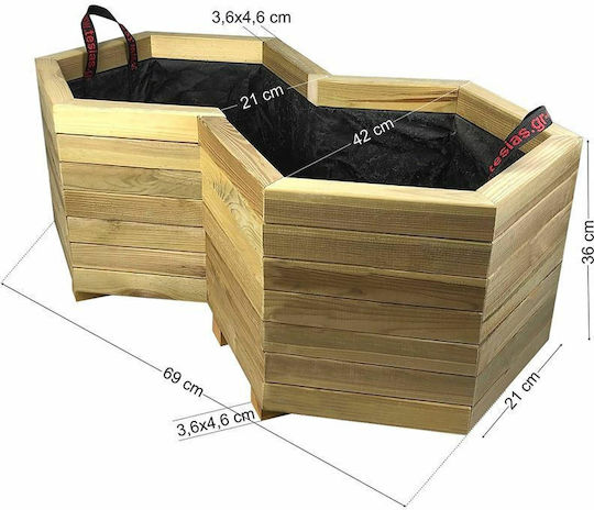 Tesias Planter Box Wooden Beige 52x86x36cm.