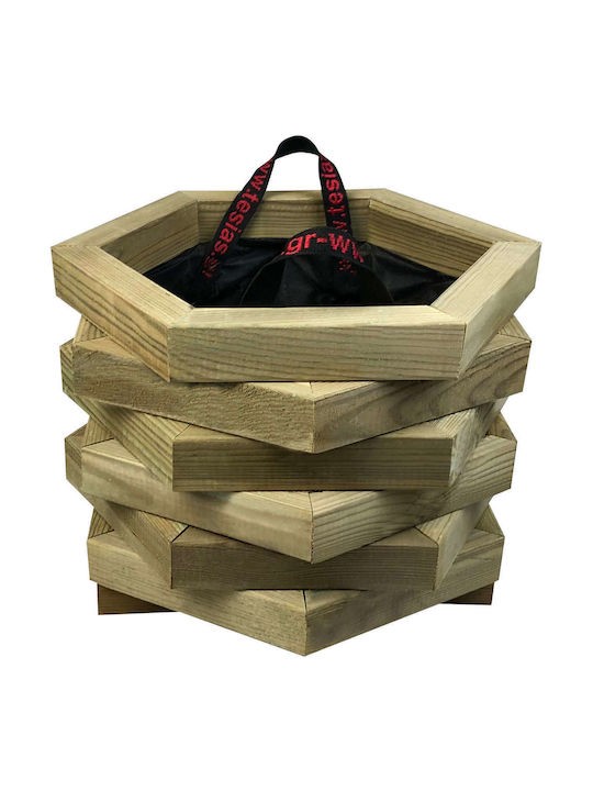 Tesias Planter Dodecagonal with Closed Corners Pot Wooden 42x32cm.