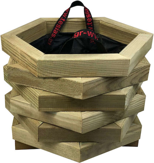 Tesias Planter Dodecagonal with Closed Corners Pot Wooden 42x32cm.