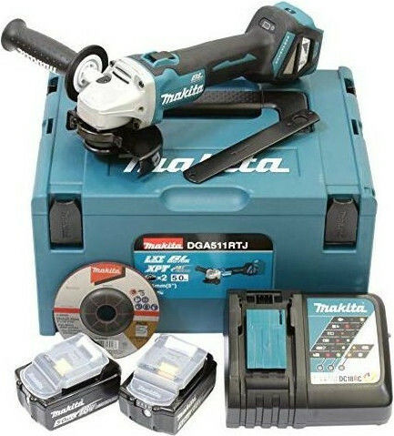 Makita Grinder 125mm Battery Brushless with Speed Control 2x5Ah