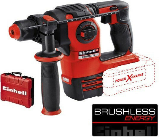 Einhell Herocco TE-18LI Impact Demolition Hammer Battery Brushless 18V Solo with Chuck SDS Plus