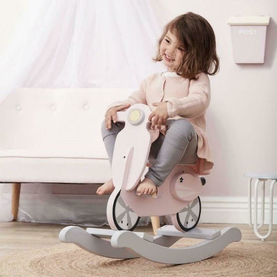 Kids Concept Ξύλινο Κουνιστό Παιχνίδι Σκούτερ για 18+ μηνών για Βάρος έως 50kg Ροζ