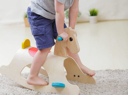 Plan Toys Lemn Jucărie cu leagăn Căluț pentru 24++ luni Bej