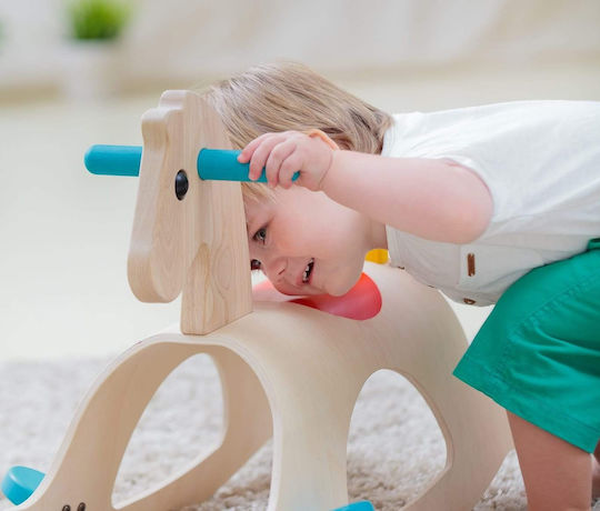 Plan Toys Lemn Jucărie cu leagăn Căluț pentru 24++ luni Bej
