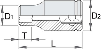 Unior Căpăcel Hexagonal cu Patrat de Prindere 1/4" Diametru 7mm 1buc