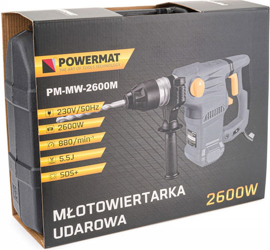 Powermat Percuție Ciocan rotopercutor Electrică 2600W cu Suport SDS Plus PM-MW-2600M