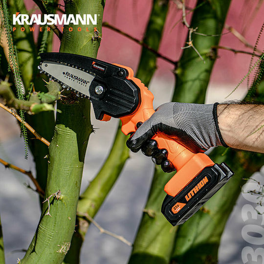 Krausmann 3030 Mini Κλαδευτικό Αλυσοπρίονο Μπαταρίας 1x2Ah 21V 0.7kg με Λάμα 10cm