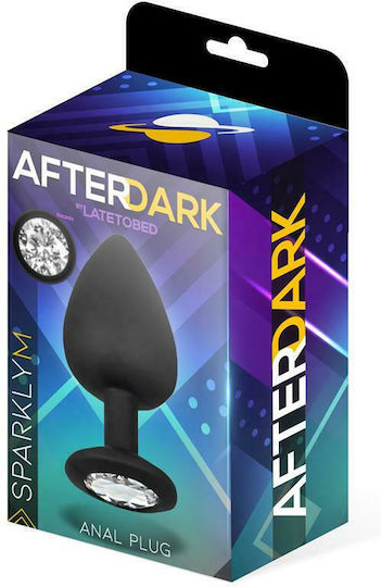 LateToBed AfterDark Sparklym Πρωκτική Σφήνα Medium Μαύρη 8cm