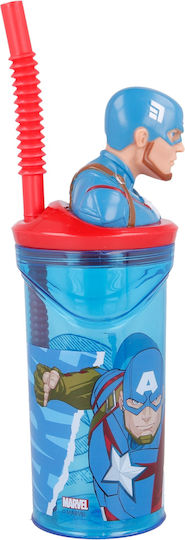 Stor Παιδικό Ποτηράκι Captain America από Πλαστικό Μπλε 360ml