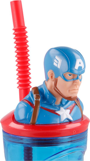 Stor Παιδικό Ποτηράκι Captain America από Πλαστικό Μπλε 360ml