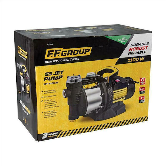 F.F. Group SPP 1100XF Pompa de apă de suprafață electrică cu aspirație automată 1.5hp Cu o singură fază