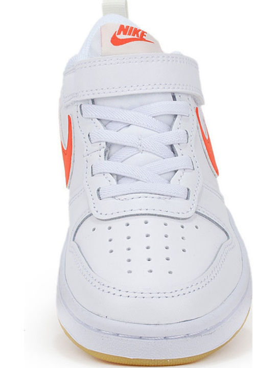 Court Borough 2 Încălțăminte sport Joasa pentru copii cu scai Alb / Summit White / Sail / Orange