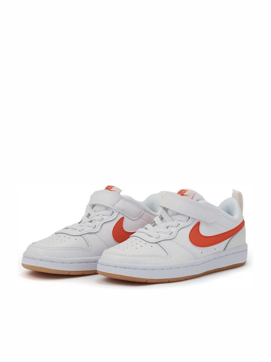 Court Borough 2 Încălțăminte sport Joasa pentru copii cu scai Alb / Summit White / Sail / Orange