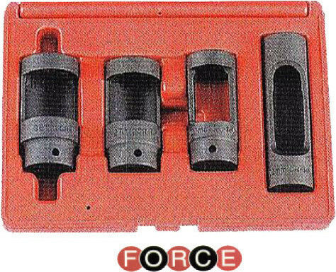 Force Diesel Injector Nozzle Sockets Tool Set 4pcs for Bmw / Ford / VW / Opel / Alfa Romeo / Chrysler / Mercedes Benz / Audi / Seat / Volvo / Rover / Man / Scania