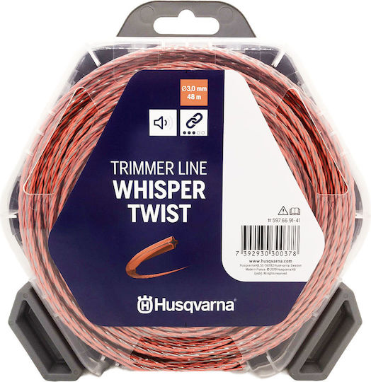 Husqvarna Whisper Twist Μεσινέζα Σταυρός Μήκους 48m και Πάχους 3mm