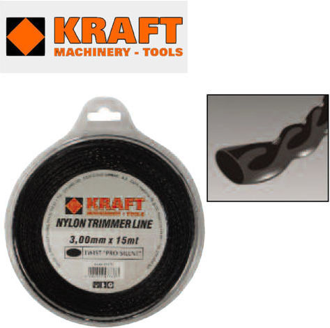 Kraft Pro Silent Oval Twist Brush Cutter Trimmer Line 2.4mm 15m 69372