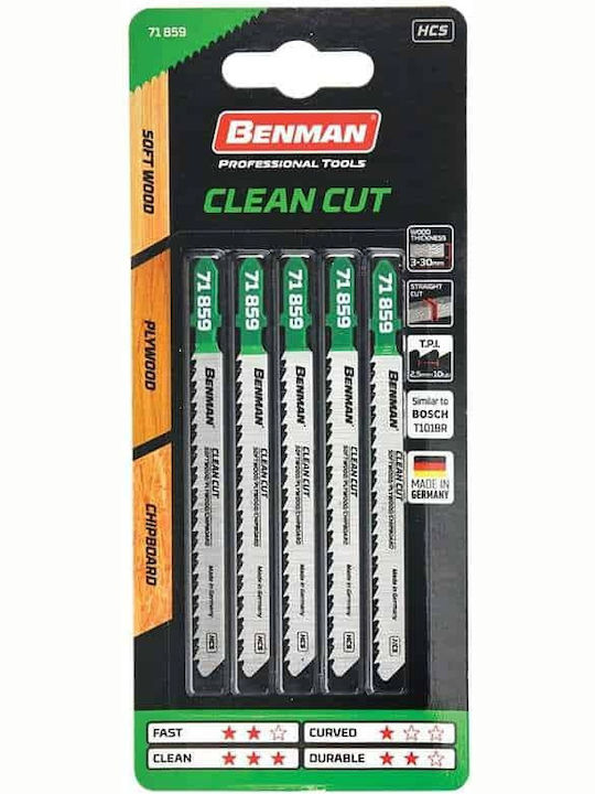 Benman 71864 Blade for Wood 100mm 5pcs