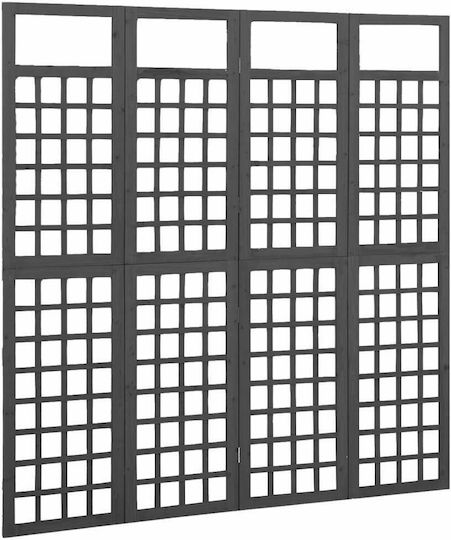vidaXL Decorative Room Divider Wooden with 4 Panels Black 161x180cm