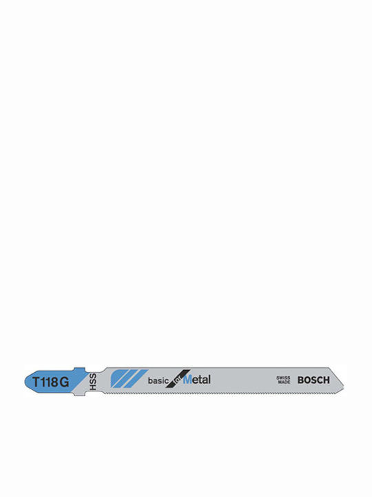 Bosch T118G Λάμες Basic for Metal για Μέταλλο 50mm 5τμχ