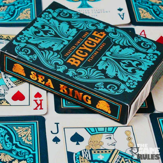 Bicycle Sea King Playing Cards Laminated for Poker Blue
