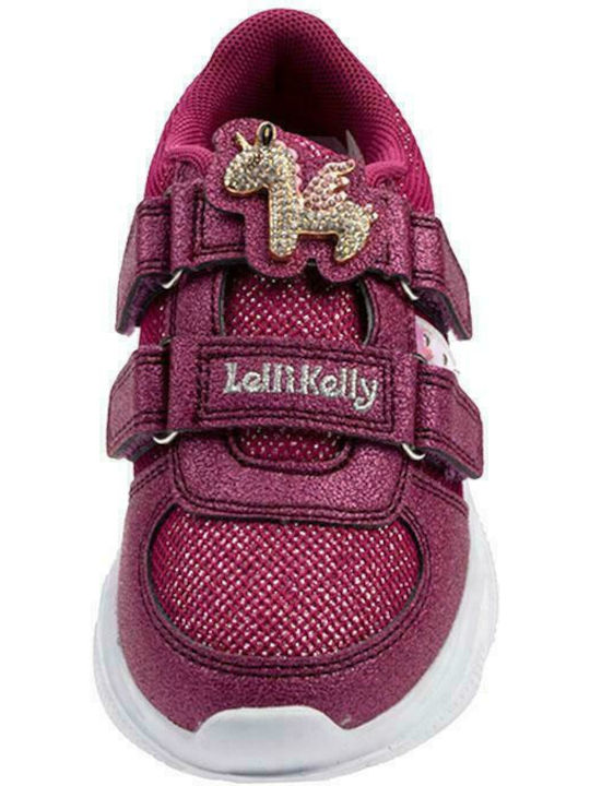 Unicorno Kinder Sneakers mit Klettverschluss & Lichtern Fuchsie