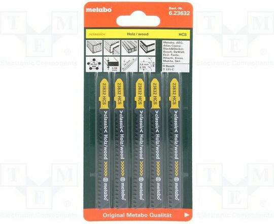 Metabo 623632000 Blade HCS Basic for Wood 74mm 5pcs