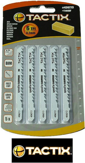 Tactix Jig Saw Blade for Wood 100mm BI-Metal with Coarse Tooth 5pcs 436213