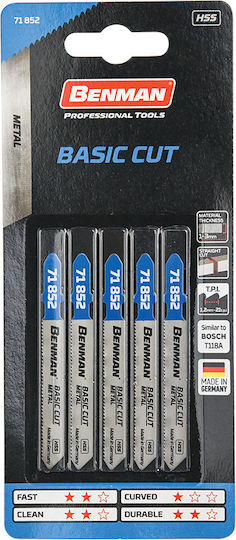 Benman T118A Blade 21TPI for Metal 75mm 5pcs