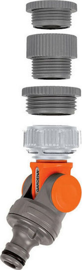 Gardena 02998-20 Ρακόρ Βρύσης για Βρύση 1/2" & 5/8" & 3/4" & 1" Γκρι