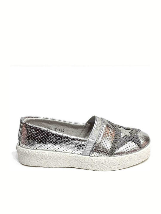 Kinder Espadrilles Slip-On Silber Robbie 130