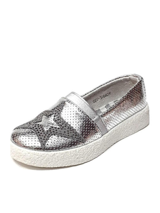 Kinder Espadrilles Slip-On Silber Robbie 130