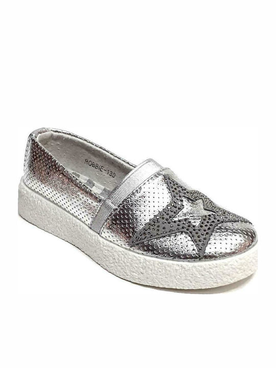 Kinder Espadrilles Slip-On Silber Robbie 130