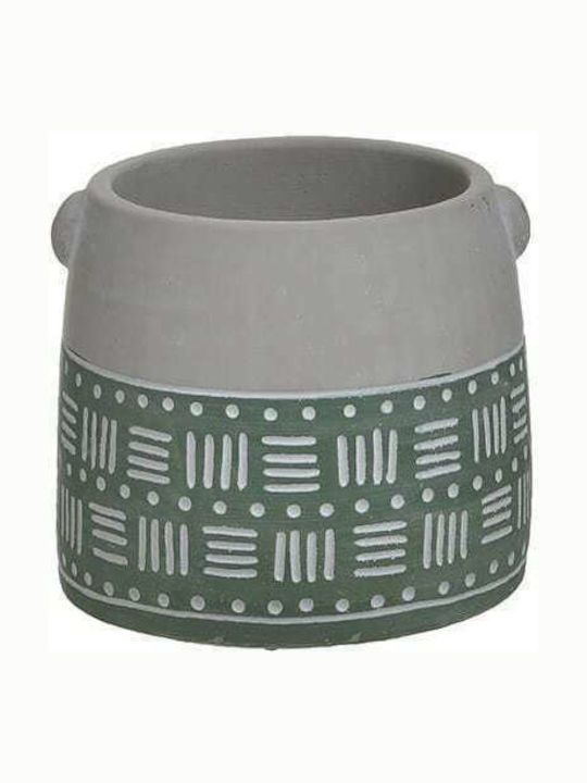 Inart Übertopf Keramik Grün 13x13x12εκ.