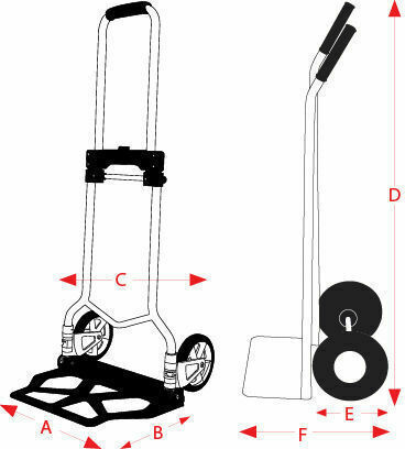 Express Transport-Wagen Folding for Load Weight up to 90kg in Schwarz Color
