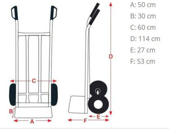 Express Cărucior de transport HT1830B pentru o Încărcătură cu Greutate de până la 250kg în Culorea Galben