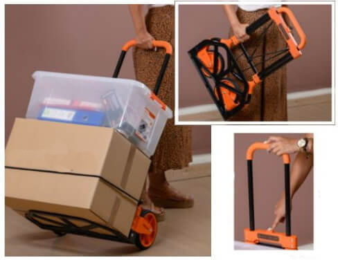 Black & Decker Transport Trolley Foldable for Weight Load up to 90kg Orange