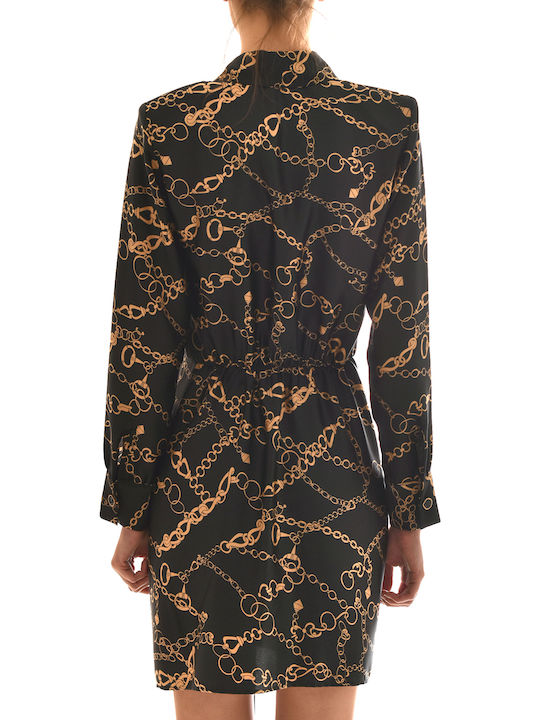 Mini Dress with Tearing Black