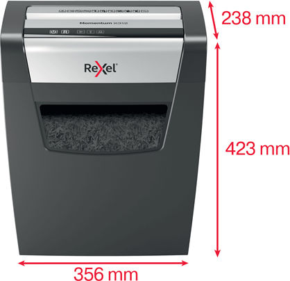 Rexel Καταστροφέας Εγγράφων Momentum X312 Cross Cut 12 Φύλλων με Κάδο 23lt