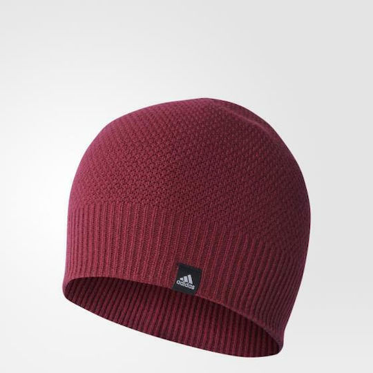 Beanie Feminin Reversibil Căciulă cu Tricotaj Rib în culoarea Burgundy