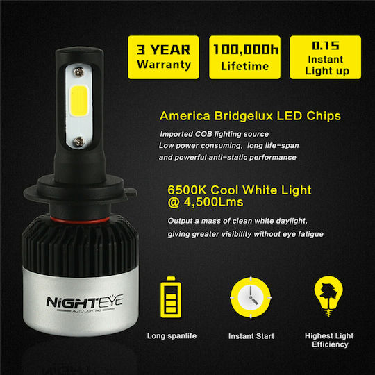 Nighteye Lamps Car A315 S2 H7 LED 6500K Cold White 9-32V 36W 2pcs