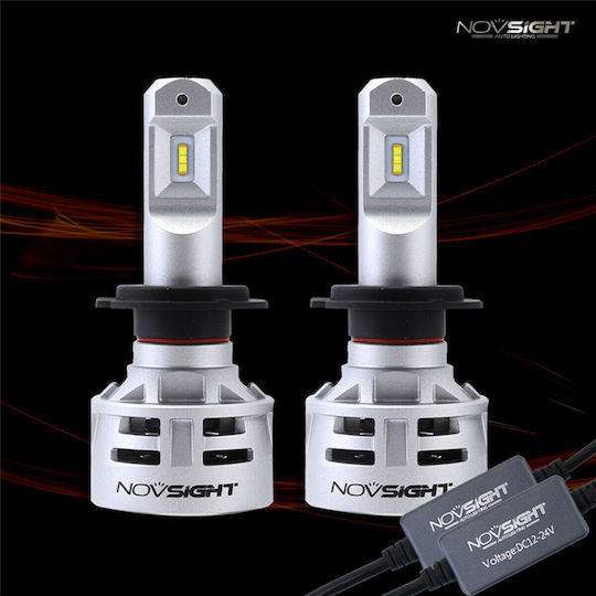 NovSight Λάμπες Αυτοκινήτου H7 LED 6500K Ψυχρό Λευκό 12-24V 60W 2τμχ