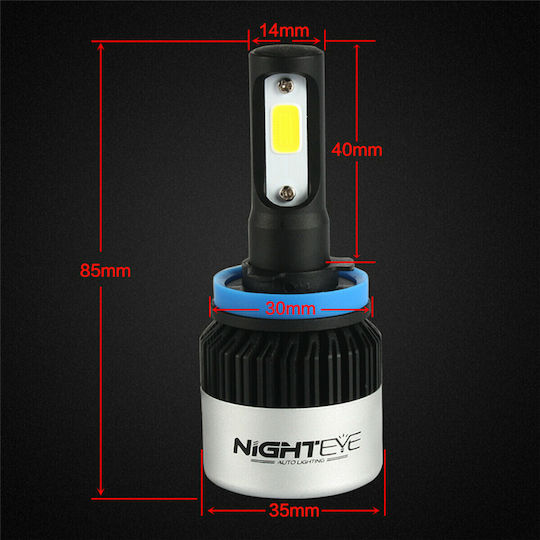NovSight Lamps Car & Motorcycle H11 LED 6500K Cold White 9-32V 36W 2pcs